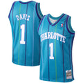 Charlotte Hornets Baron Davis Mitchell & Ness Teal 1999/00 Hardwood Classics Swingman Jersey for Men product image 1,