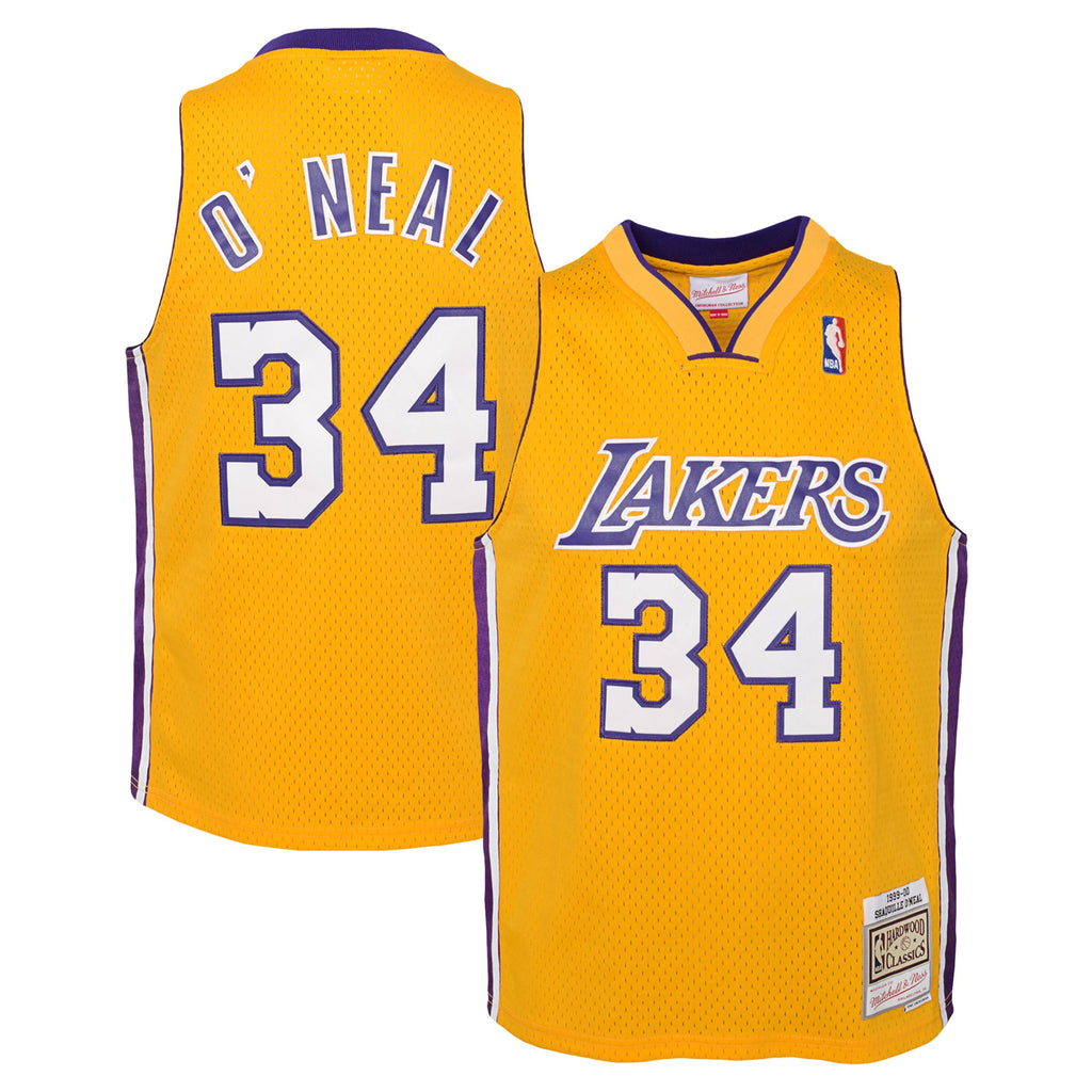 Youth Los Angeles Lakers Shaquille O'Neal Mitchell & Ness Gold 1999/00 Hardwood Classics Swingman Jersey product image 1,