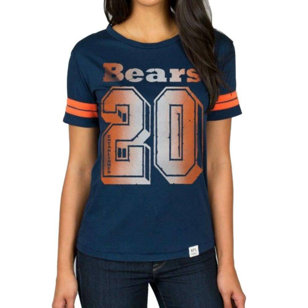 Chicago Bears Junk Food Spectator Stripe T-Shirt for Women product image 1, provided for visual reference and product detail