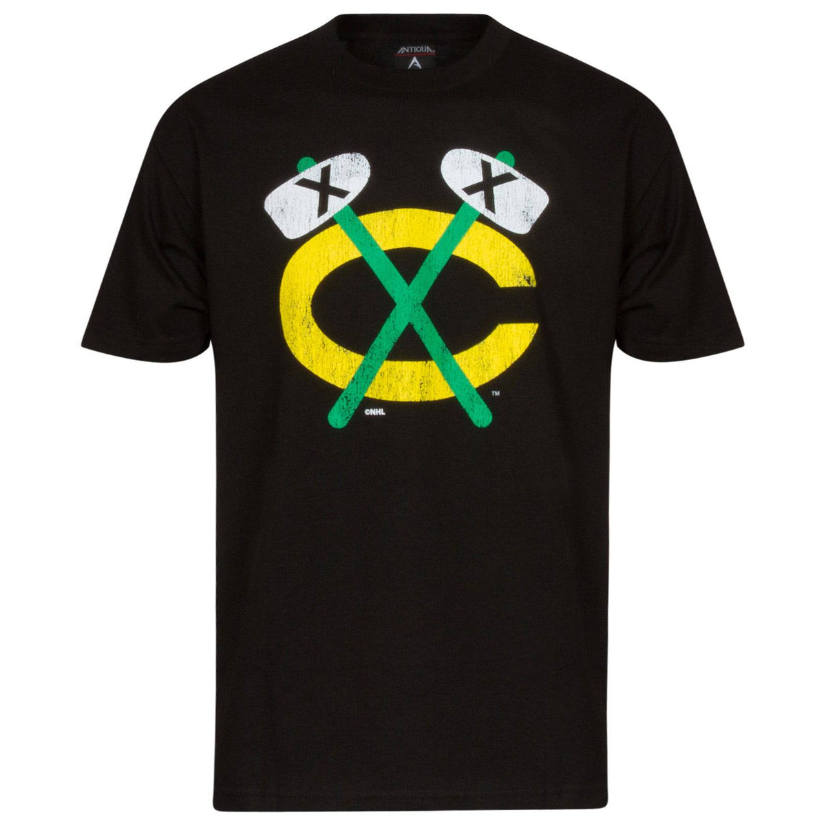 Mens Chicago Blackhawks Tomahawks Logo Fashion T-Shirt, Black product image 1, provided for visual reference and product