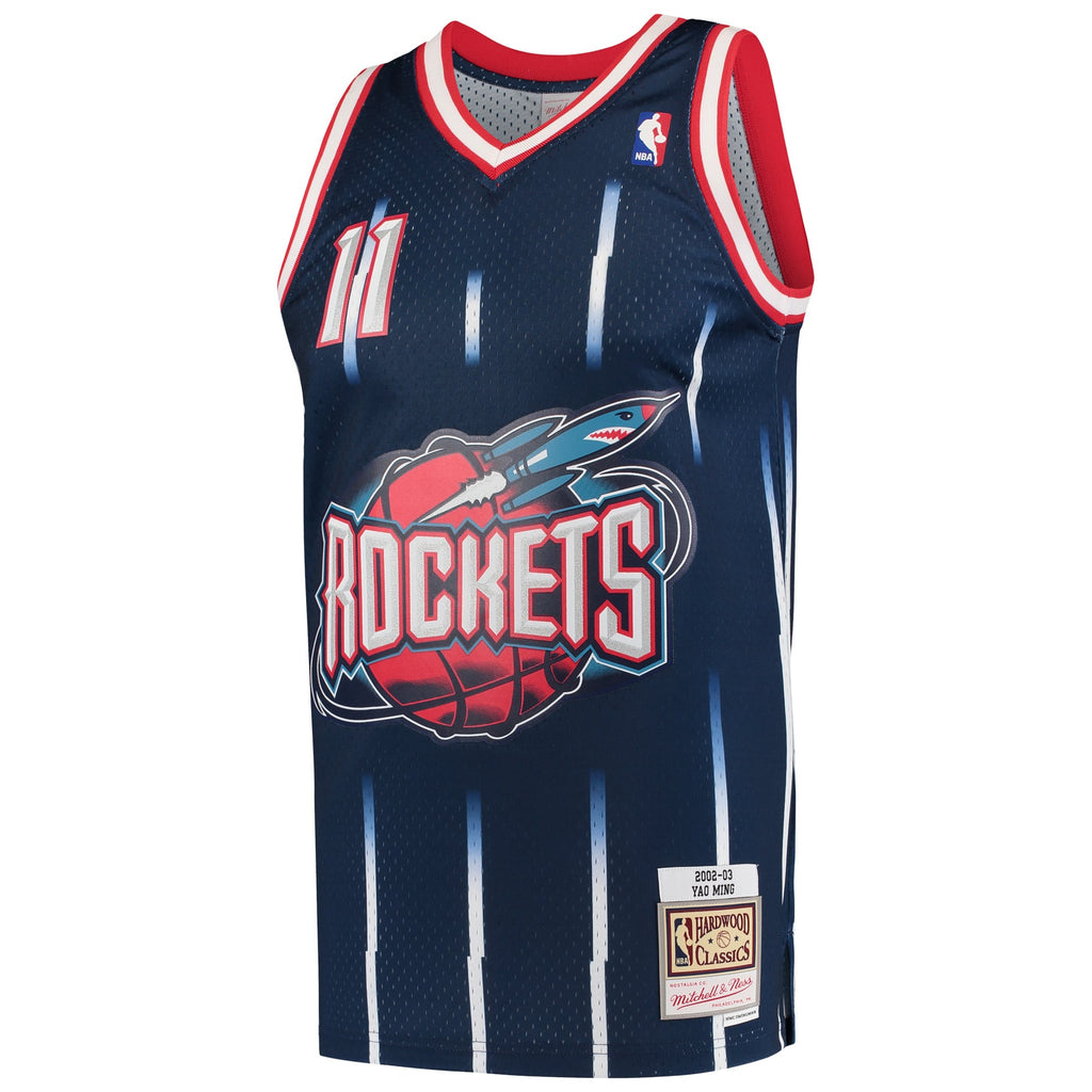 Houston Rockets Yao Ming Mitchell & Ness Navy 2002/03 Hardwood Classics Swingman Jersey for Men product image 3, provided