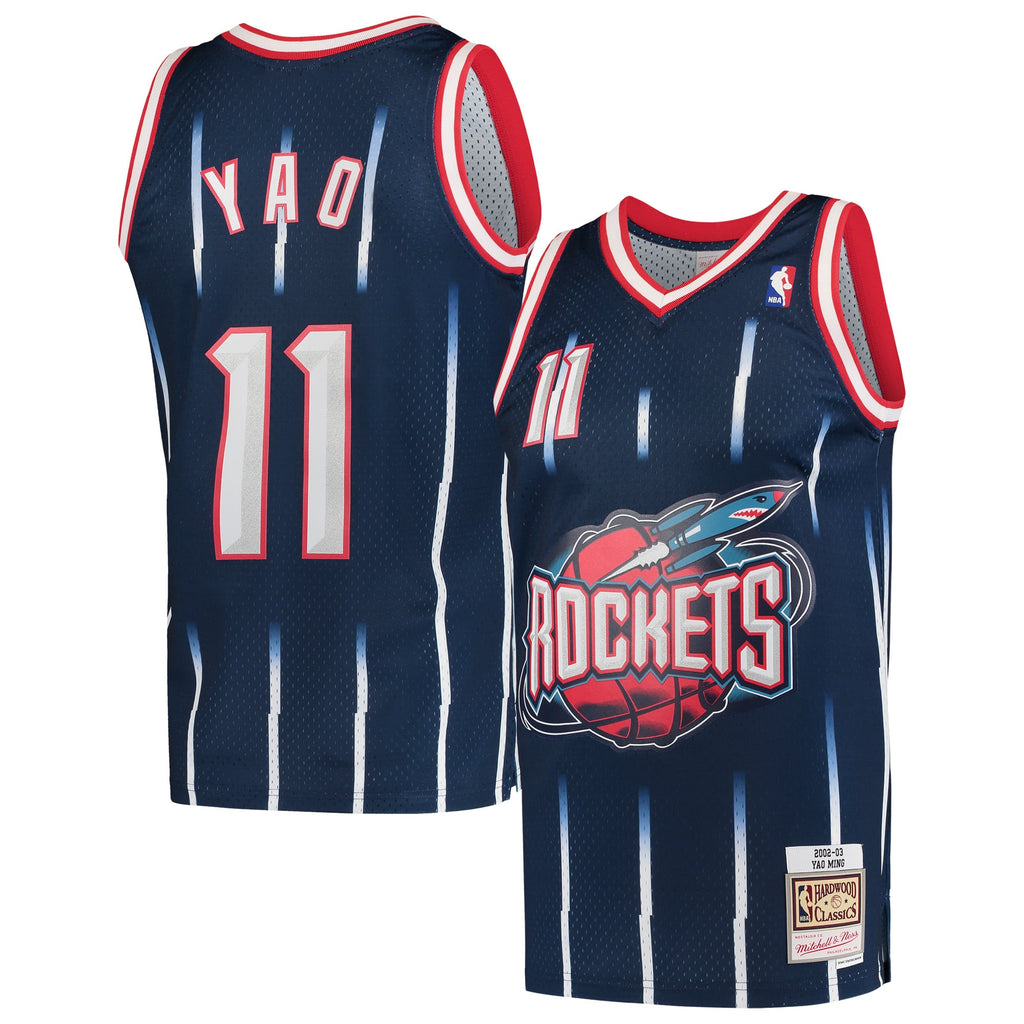 Houston Rockets Yao Ming Mitchell & Ness Navy 2002/03 Hardwood Classics Swingman Jersey for Men product image 1, provided