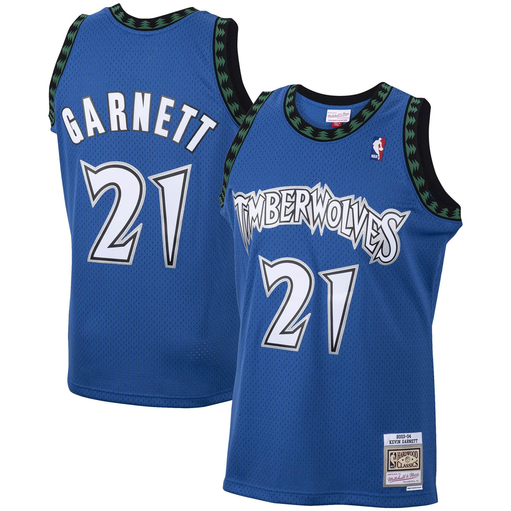 Minnesota Timberwolves Kevin Garnett Mitchell & Ness Blue 2003/04 Hardwood Classics Swingman Jersey for Men product image 1,