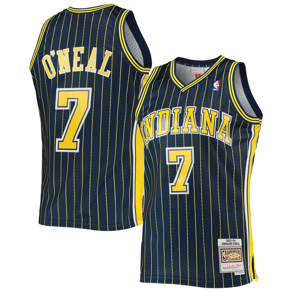 Indiana Pacers Jermaine O'Neal Mitchell & Ness Navy 2003/04 Hardwood Classics Swingman Jersey for Men product image 2,