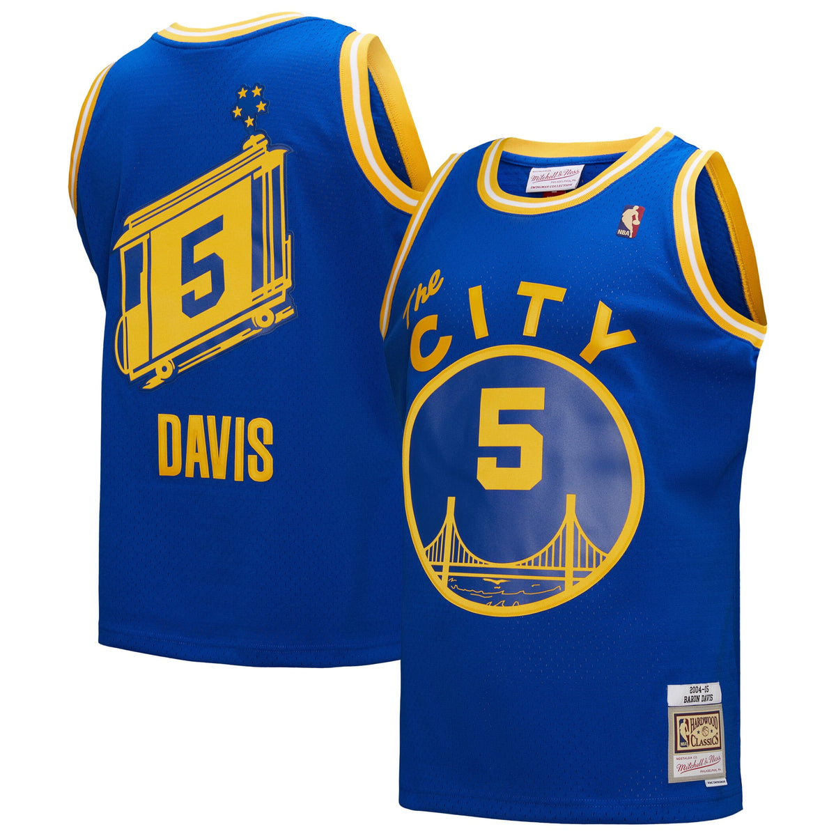 Golden State Warriors Baron Davis Mitchell & Ness Royal Hardwood Classics 2004/05 Swingman Jersey for Men product image 2,