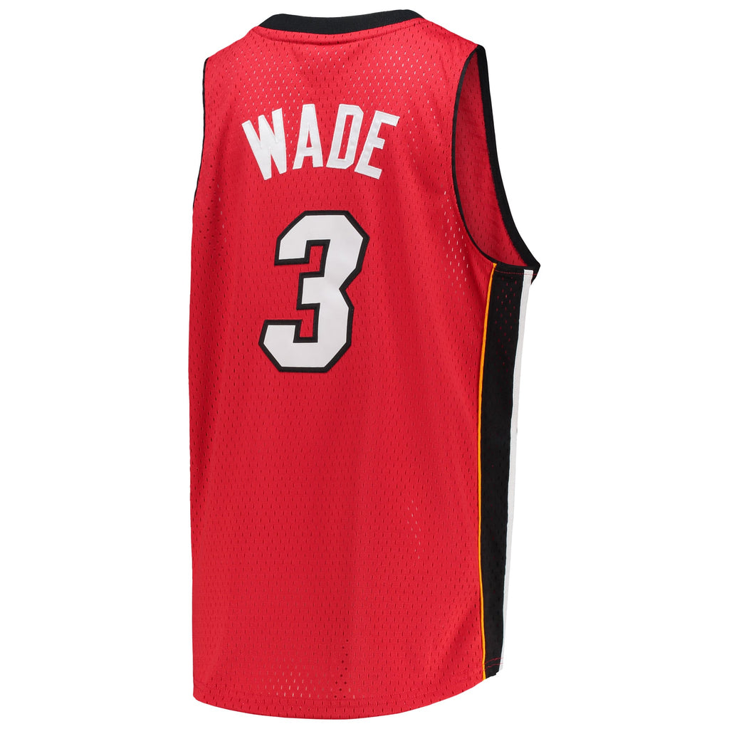 Youth Miami Heat Dwyane Wade Mitchell & Ness Red 2005/06 Hardwood Classics Swingman Jersey product image 4, provided for