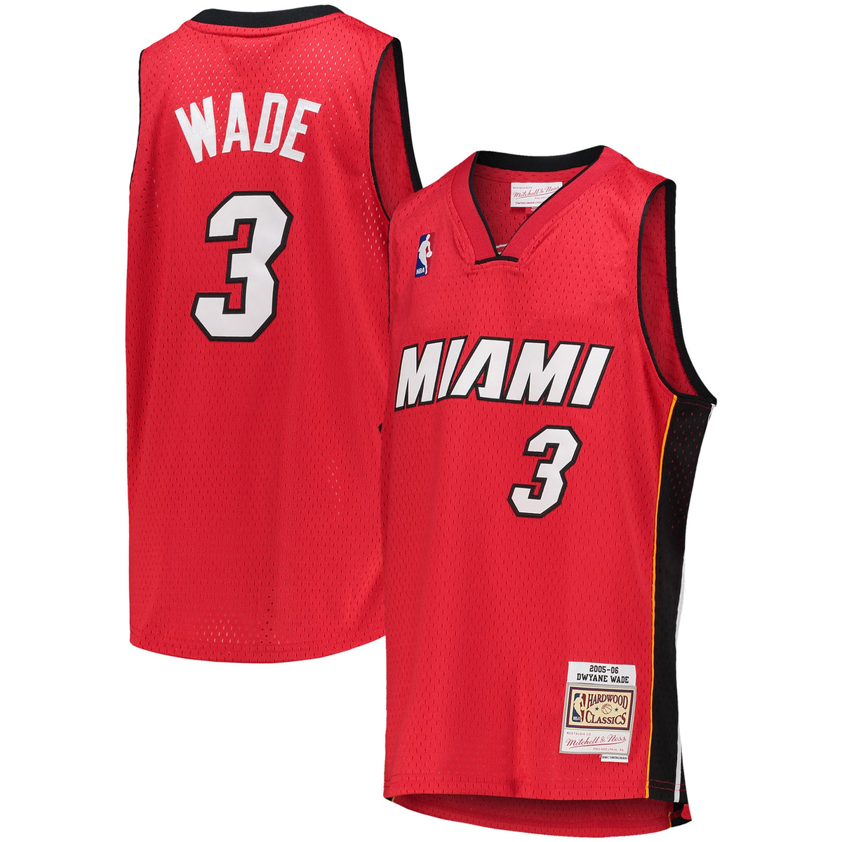 Youth Miami Heat Dwyane Wade Mitchell & Ness Red 2005/06 Hardwood Classics Swingman Jersey product image 1, provided for