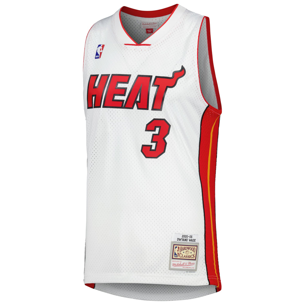 Miami Heat Dwyane Wade Mitchell & Ness White 2005/06 Hardwood Classics Swingman Jersey for Men product image 3, provided for