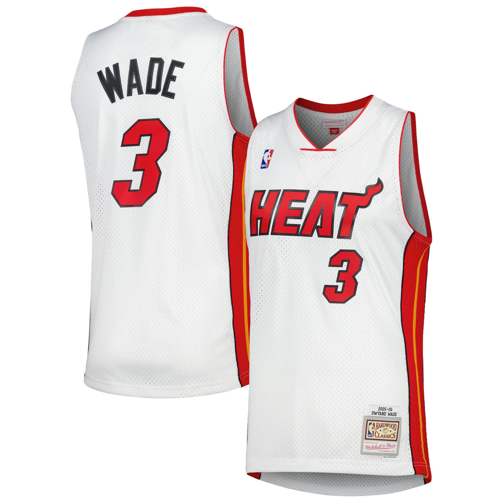 Miami Heat Dwyane Wade Mitchell & Ness White 2005/06 Hardwood Classics Swingman Jersey for Men product image 1, provided for