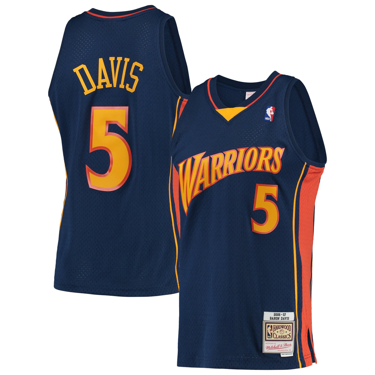 Golden State Warriors Baron Davis Mitchell & Ness Navy 2006/07 Hardwood Classics Swingman Jersey for Men product image 1,