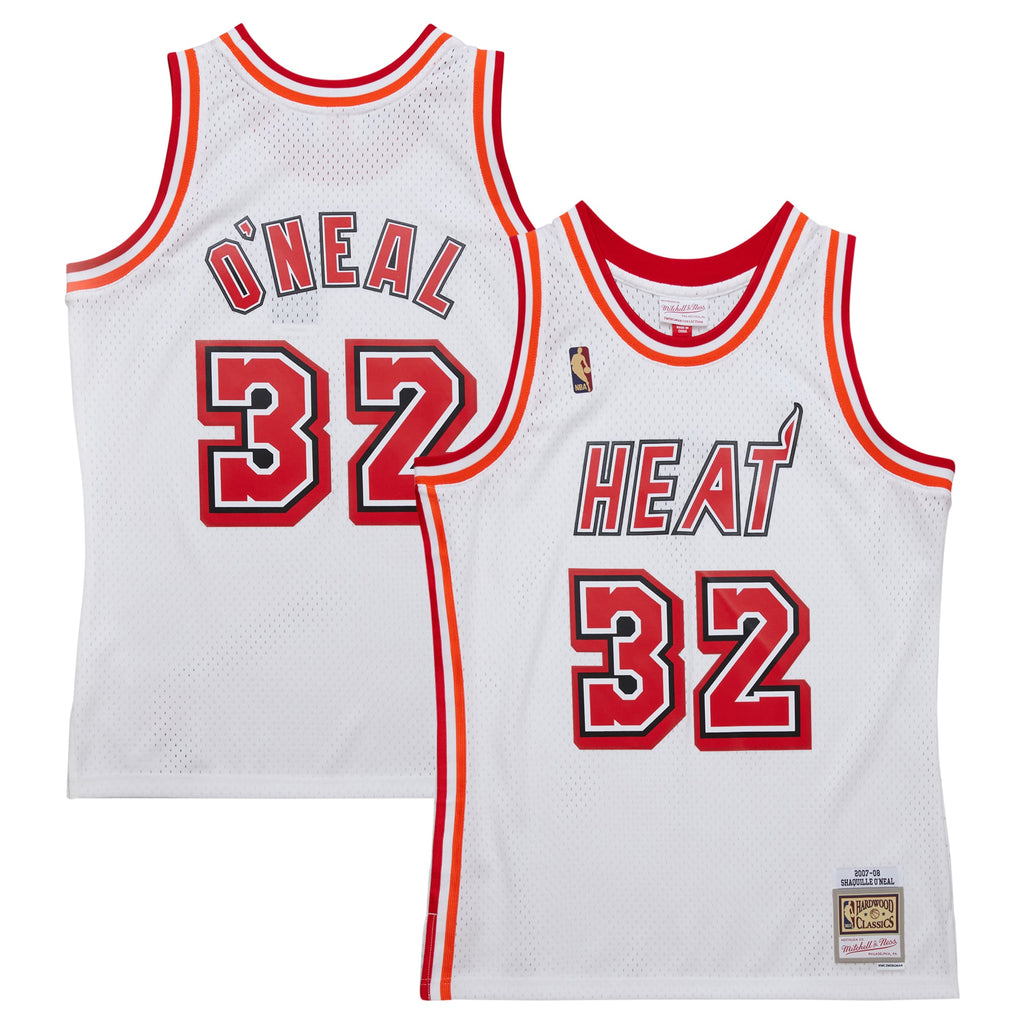 Miami Heat Shaquille O'Neal Mitchell & Ness White 2007/08 Hardwood Classics Swingman Jersey for Men product image 2,