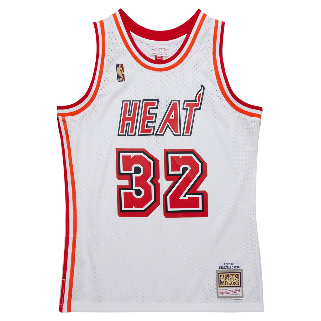 Miami Heat Shaquille O'Neal Mitchell & Ness White 2007/08 Hardwood Classics Swingman Jersey for Men product image 3,