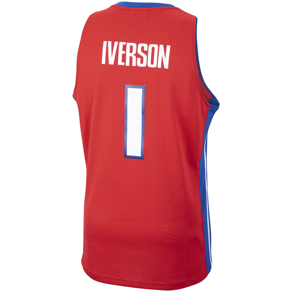 Detroit Pistons Allen Iverson Mitchell & Ness Red 2008/09 Hardwood Classics Swingman Jersey for Men product image 4,