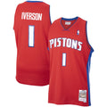 Detroit Pistons Allen Iverson Mitchell & Ness Red 2008/09 Hardwood Classics Swingman Jersey for Men product image 1,