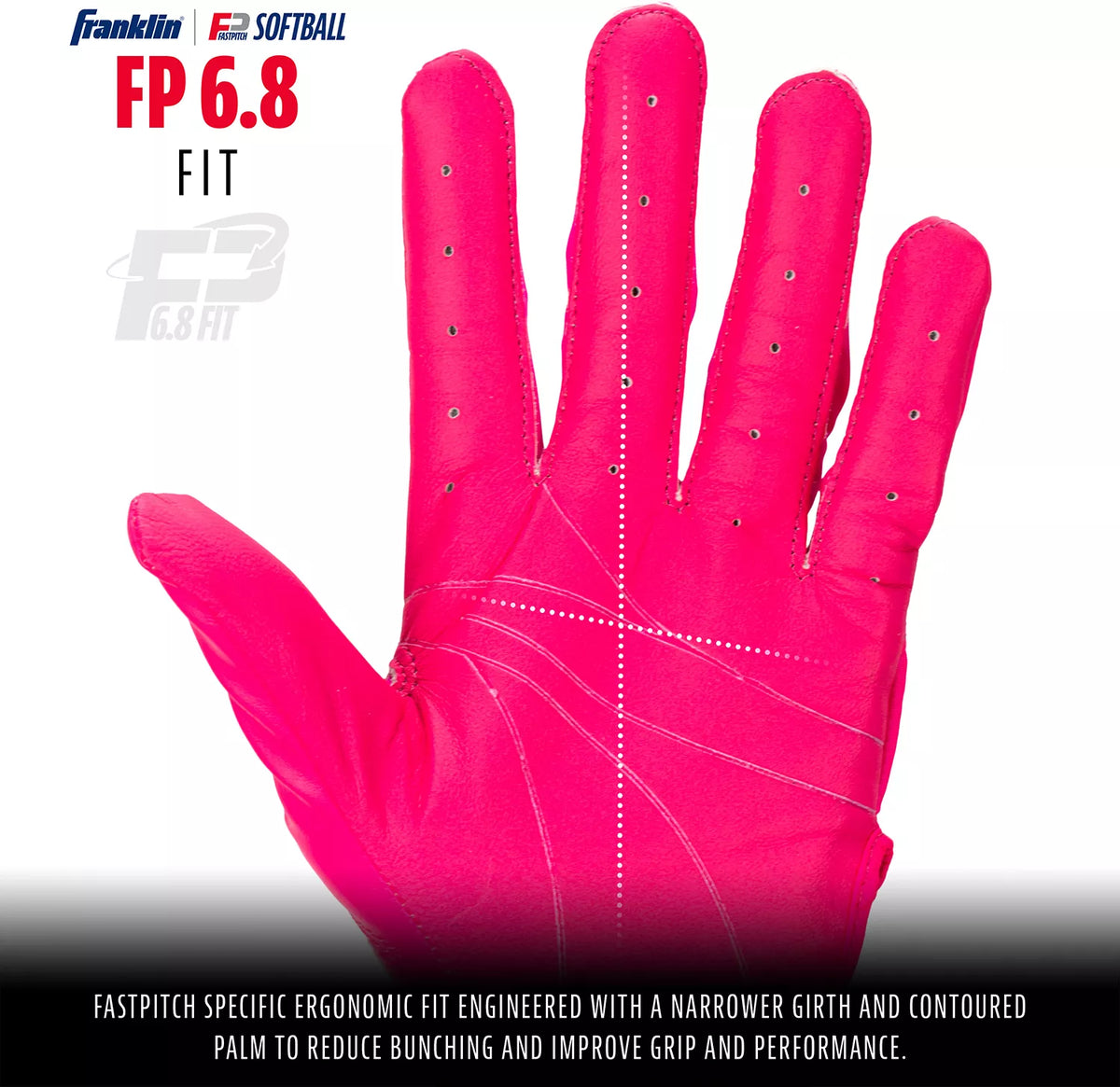 Franklin USA Women Softball CFX FP Batting Glove - 20716F product image 4, provided for visual reference and product detail