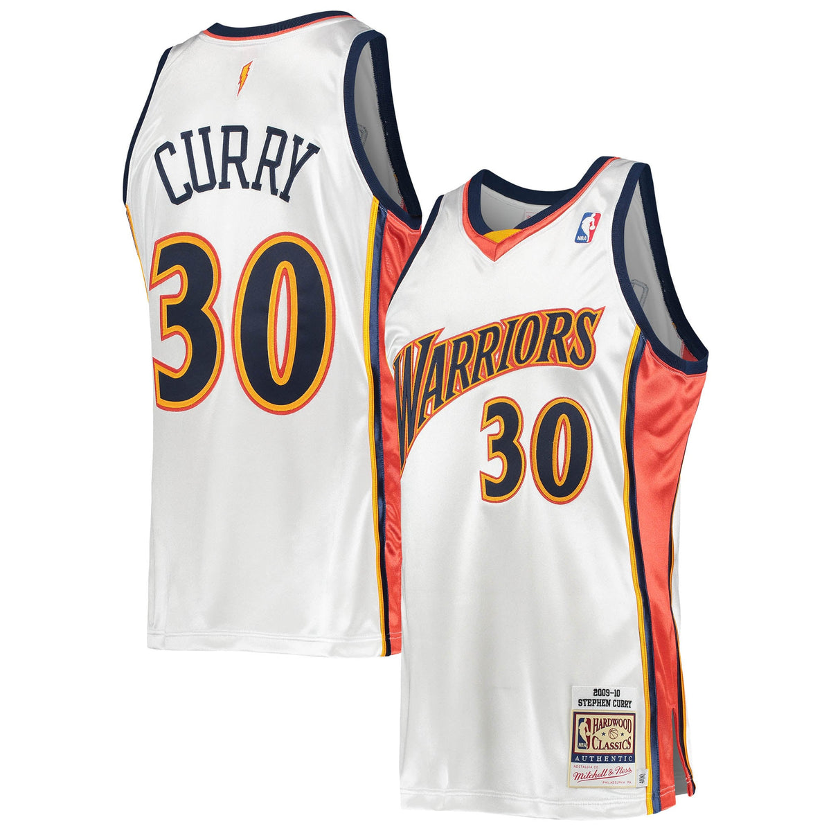 Golden State Warriors Stephen Curry Mitchell & Ness White 2009/10 Hardwood Classics Authentic Jersey for Men product image