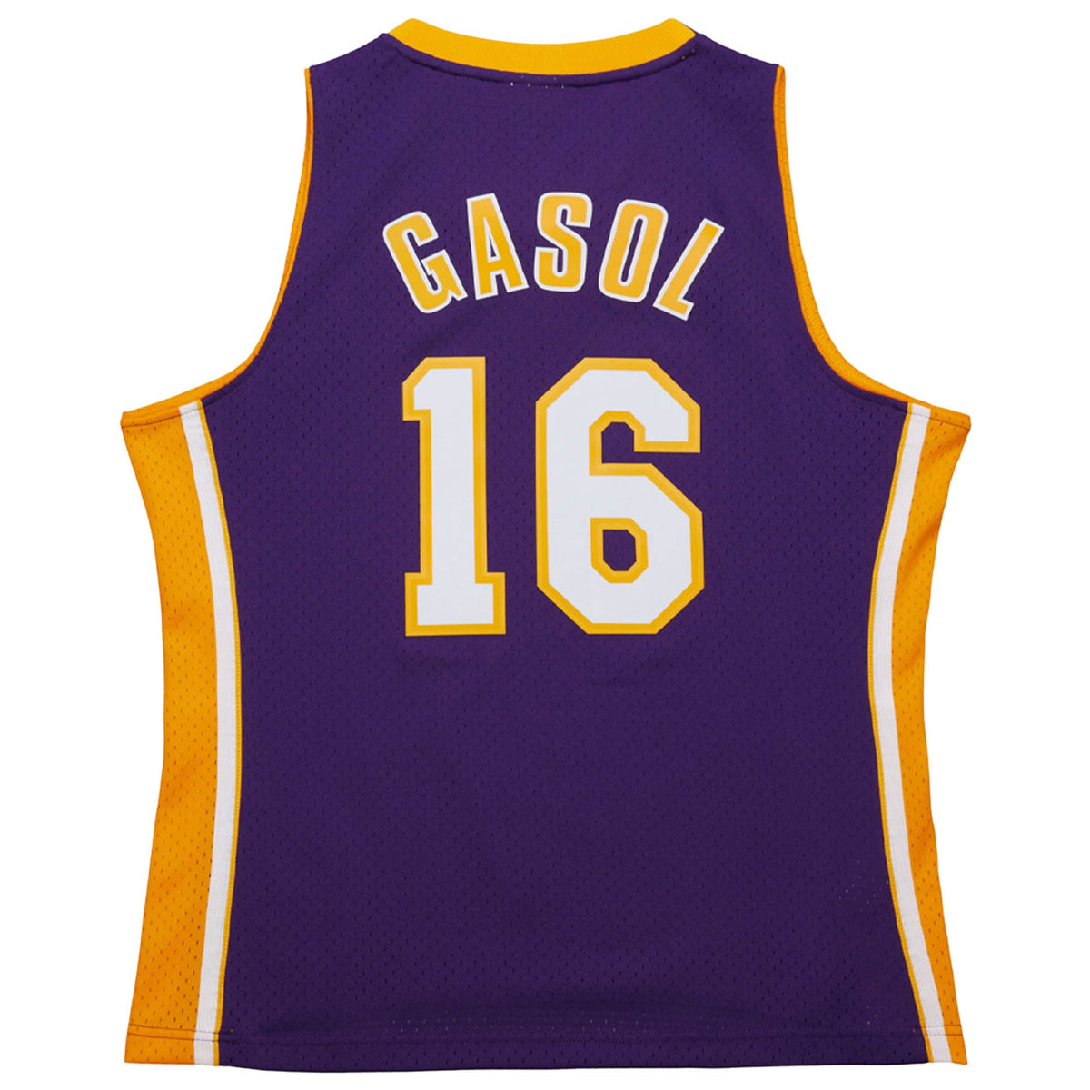 Los Angeles Lakers Pau Gasol Mitchell & Ness Purple 2009/10 Hardwood Classics Swingman Jersey for Men product image 4,