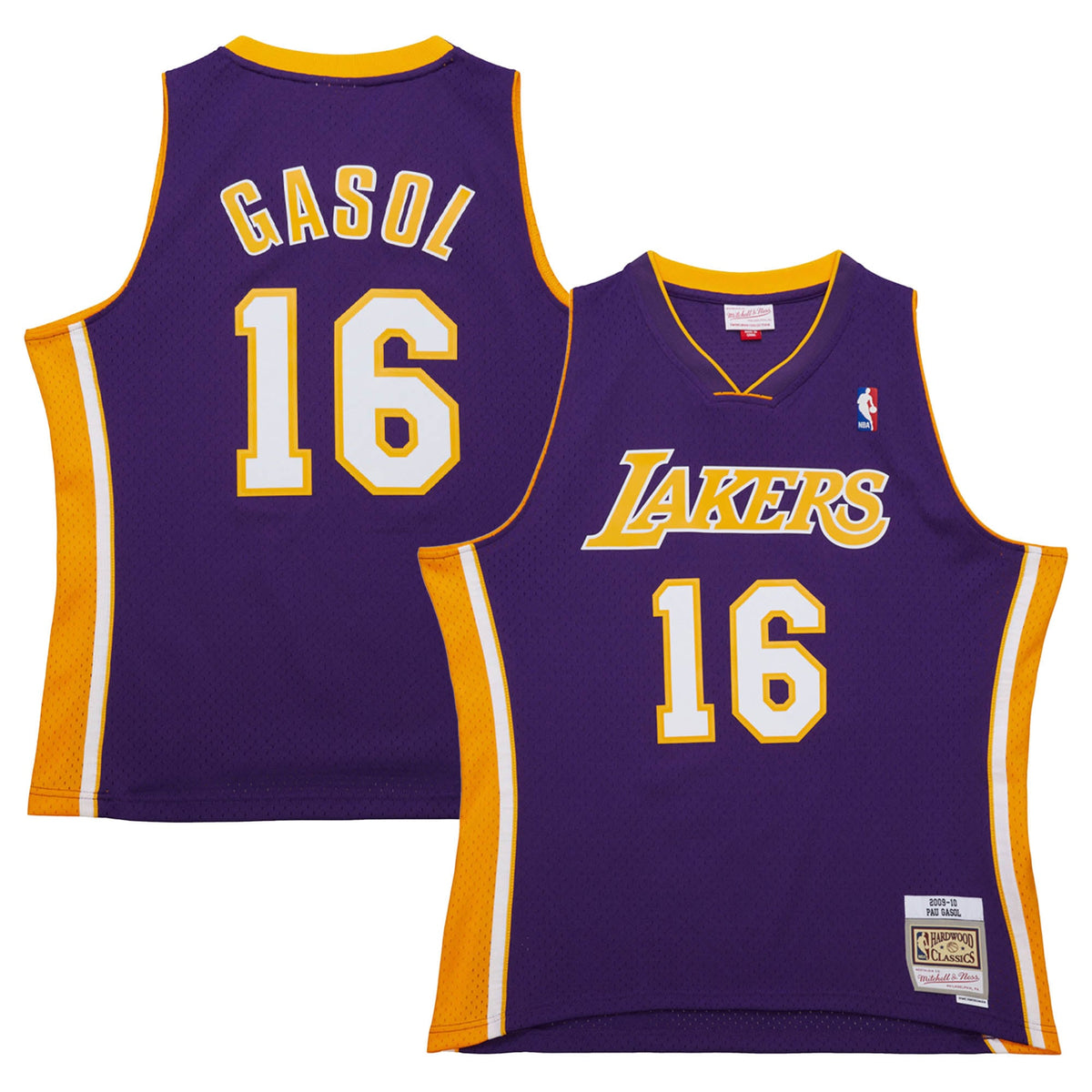 Los Angeles Lakers Pau Gasol Mitchell & Ness Purple 2009/10 Hardwood Classics Swingman Jersey for Men product image 1,