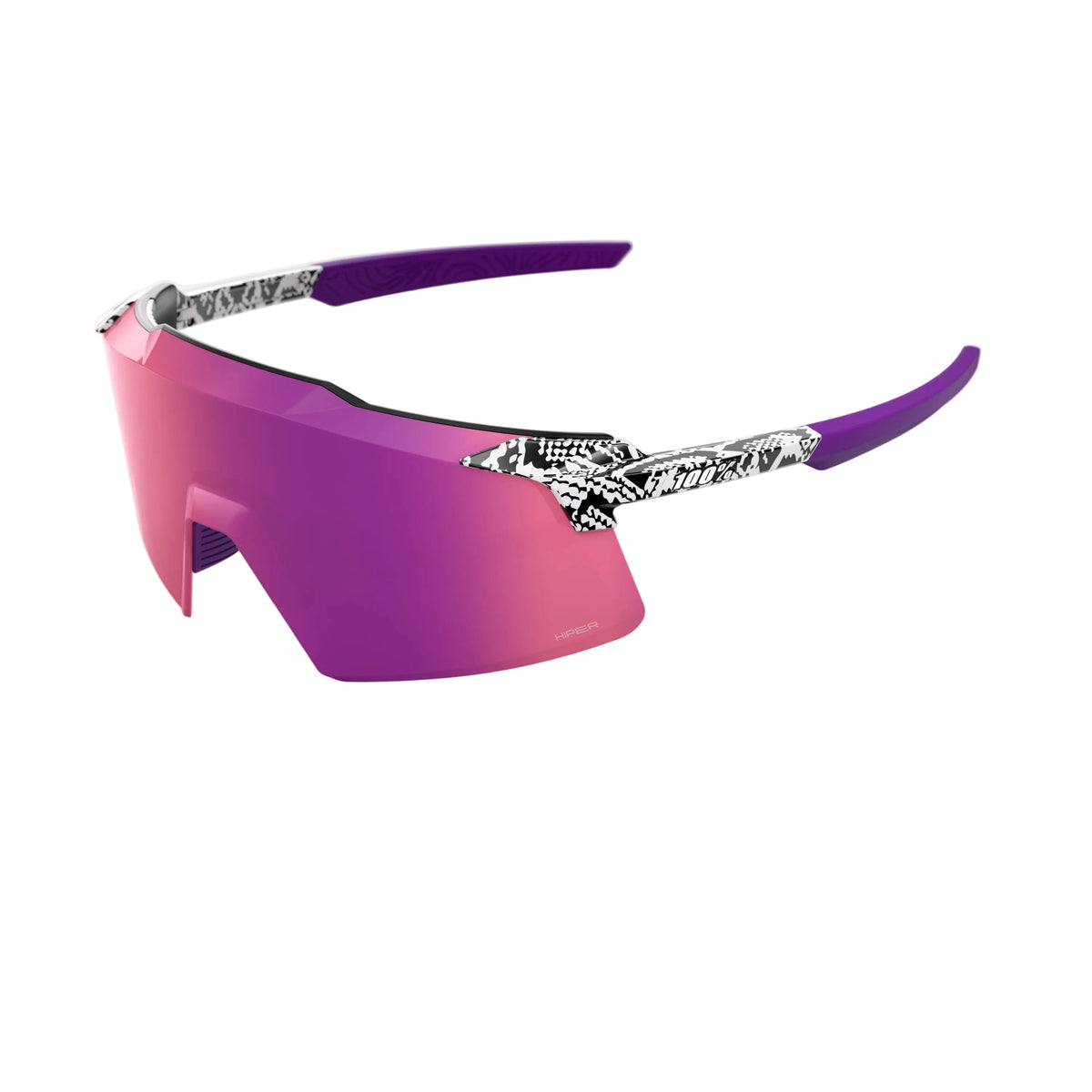 100% AEROCRAFT® Elly 3 White Venom Sunglasses – Purple Mirror Lens Performance Eyewear | Elly De La Cruz Signature