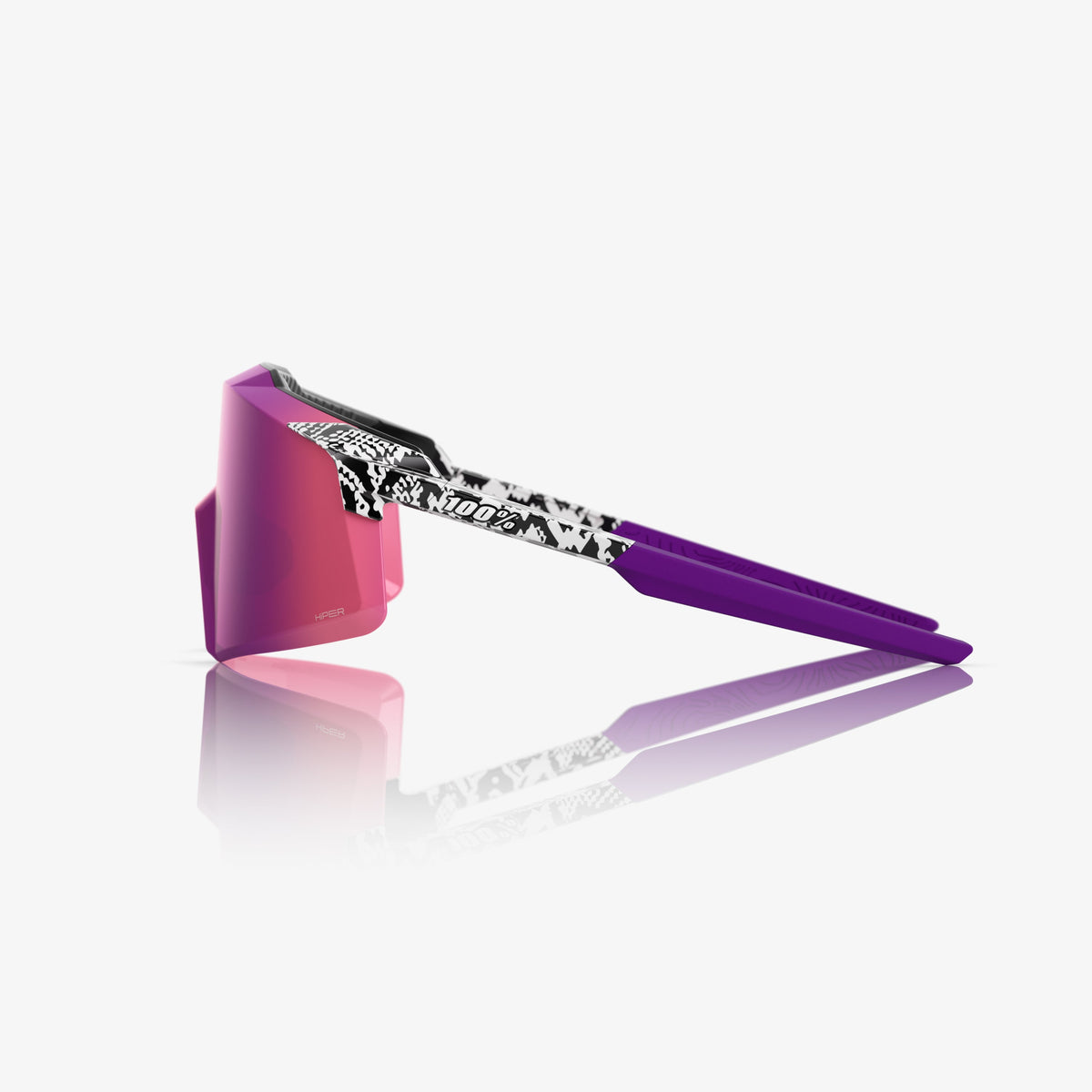 100% AEROCRAFT® Elly 3 White Venom Sunglasses – Purple Mirror Lens Performance Eyewear | Elly De La Cruz Signature