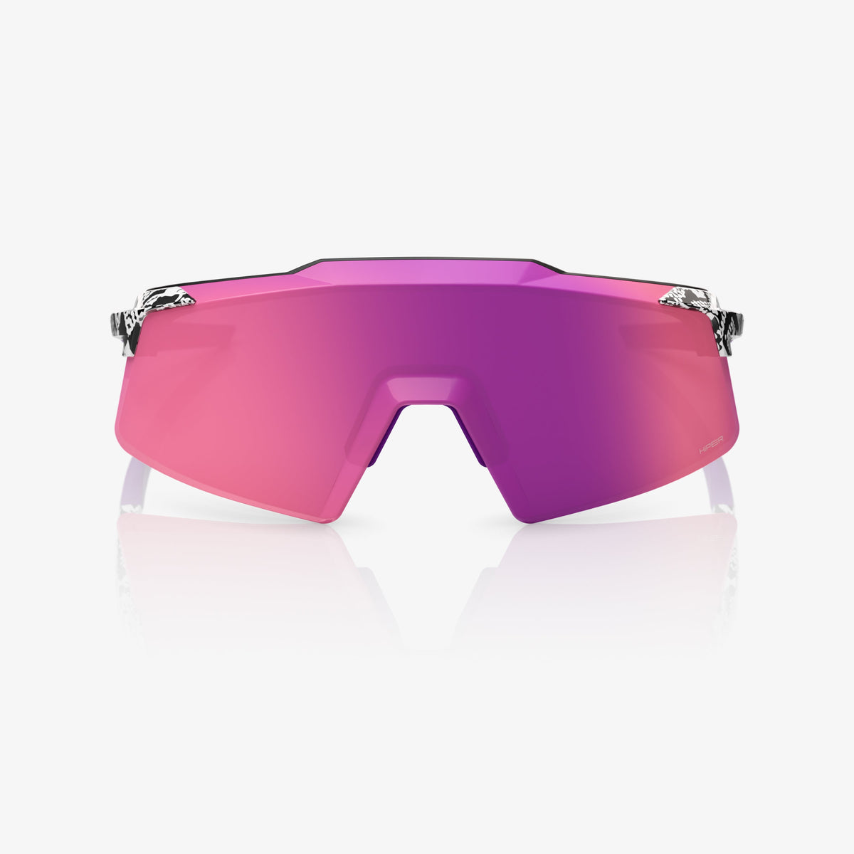 100% AEROCRAFT® Elly 3 White Venom Sunglasses – Purple Mirror Lens Performance Eyewear | Elly De La Cruz Signature