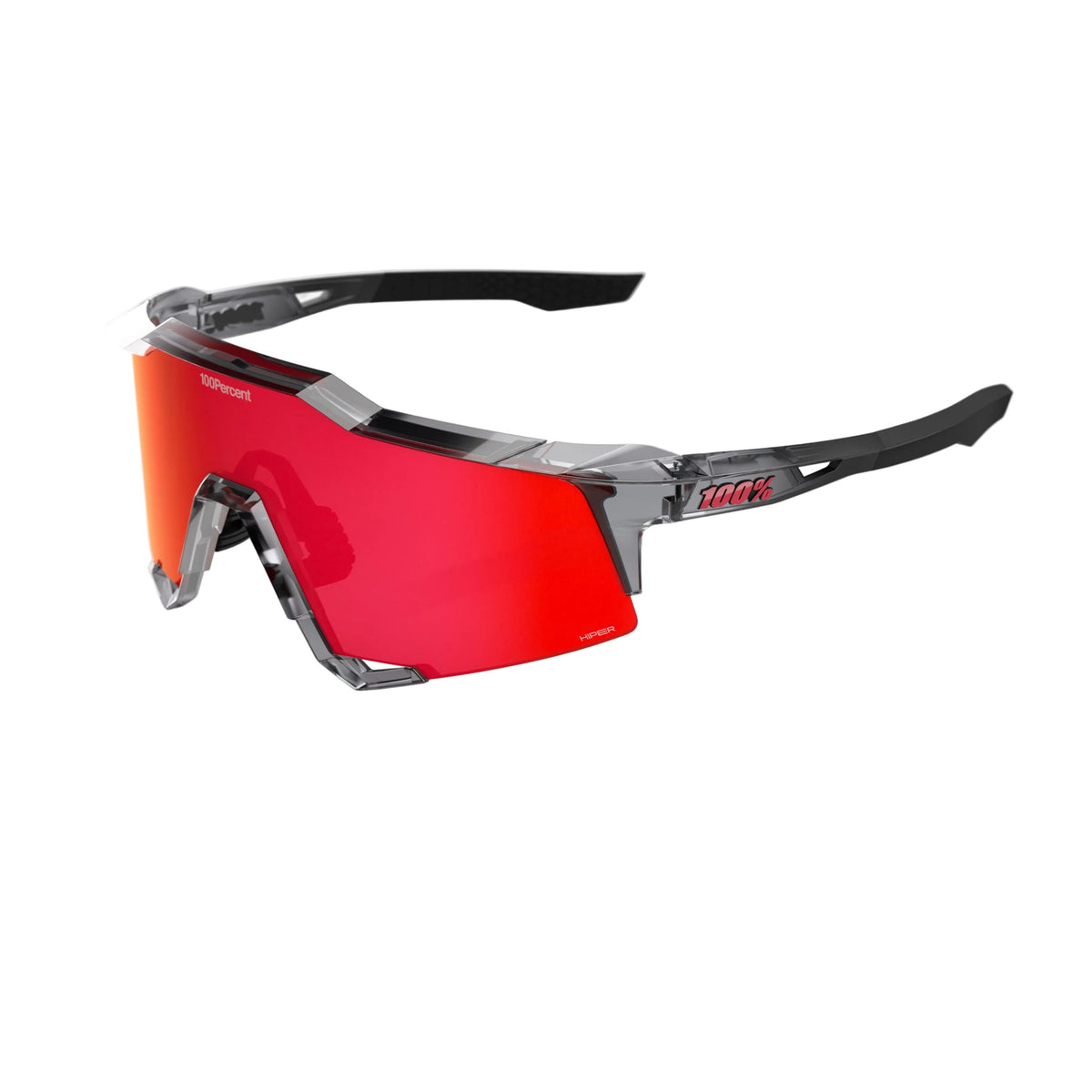 100% SPEEDCRAFT MLB Authentic Sunglasses – Polished Translucent Grey Frame with HiPER® Fire Red Mirror Lens | Performance
