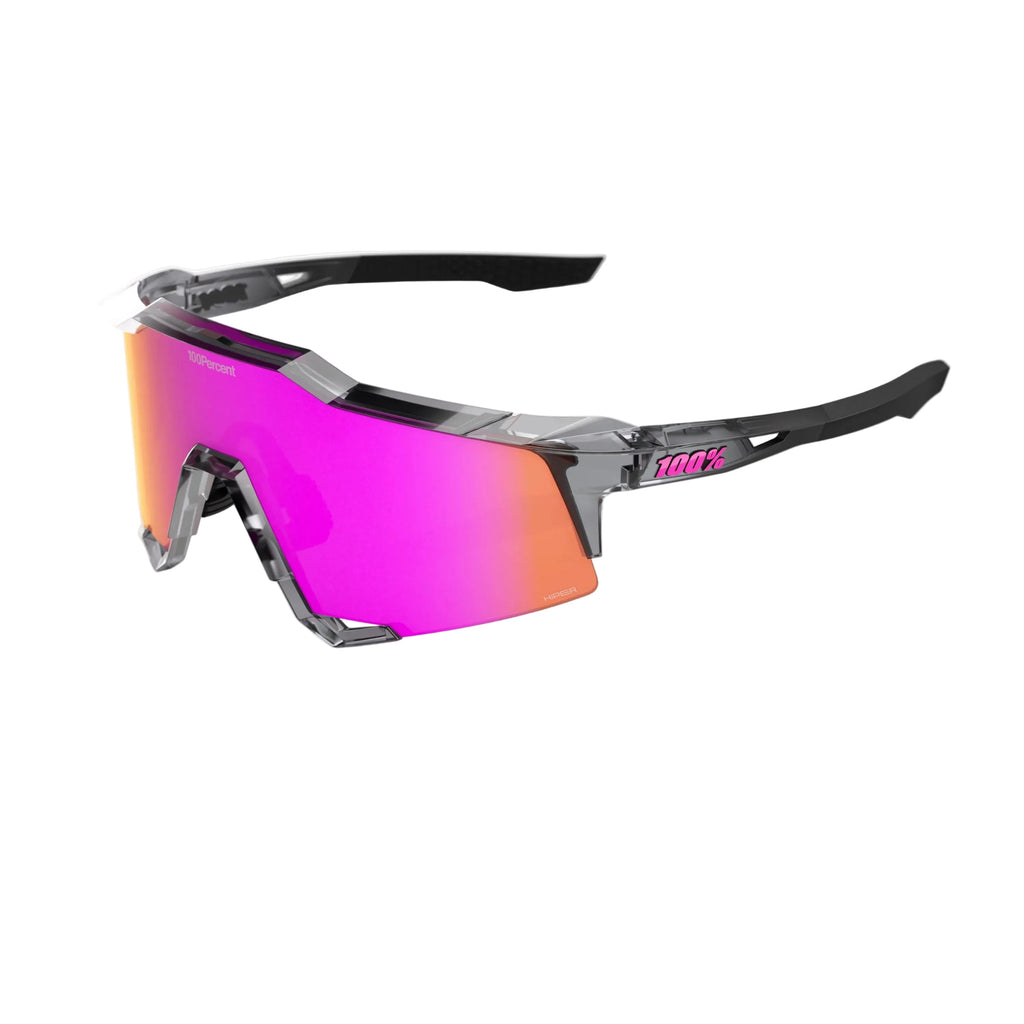 100% SPEEDCRAFT MLB Authentic Sunglasses – Polished Translucent Grey Frame with HiPER® Vital Pink Mirror Lens | Performance