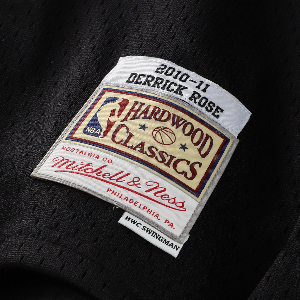 Youth Chicago Bulls Derrick Rose Mitchell & Ness Black 2010/11 Hardwood Classics Swingman Jersey product image 6, provided