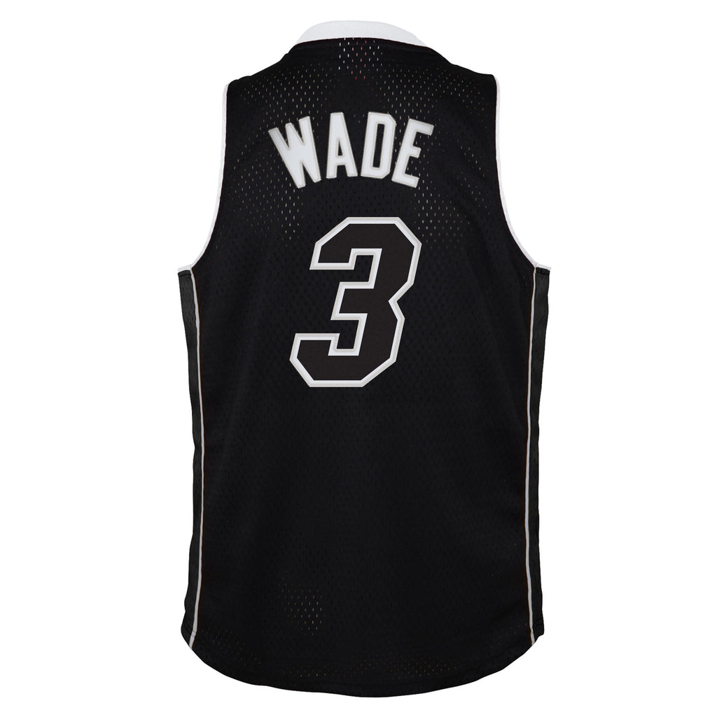 Youth Miami Heat Dwyane Wade Mitchell & Ness Black 2011/12 Hardwood Classics Swingman Alternate Jersey product image 4,