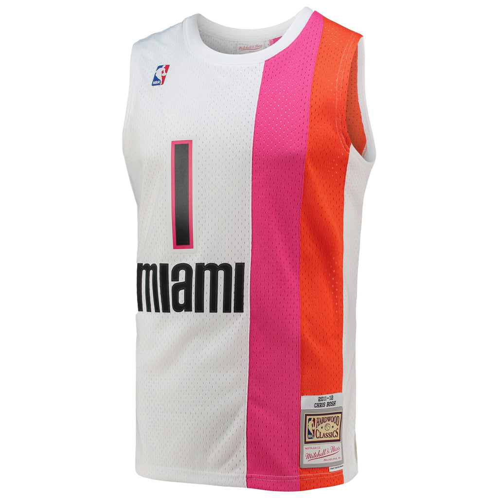 Miami Heat Chris Bosh Mitchell & Ness White 2011/12 Hardwood Classics Swingman Jersey for Men product image 3, provided for