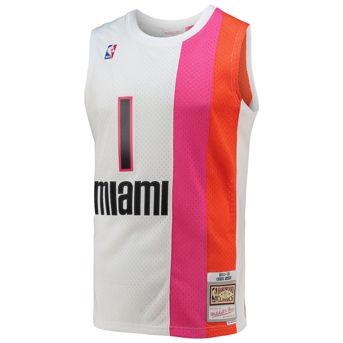 Miami Heat Chris Bosh Mitchell & Ness White 2011/12 Hardwood Classics Swingman Jersey for Men product image 3, provided for