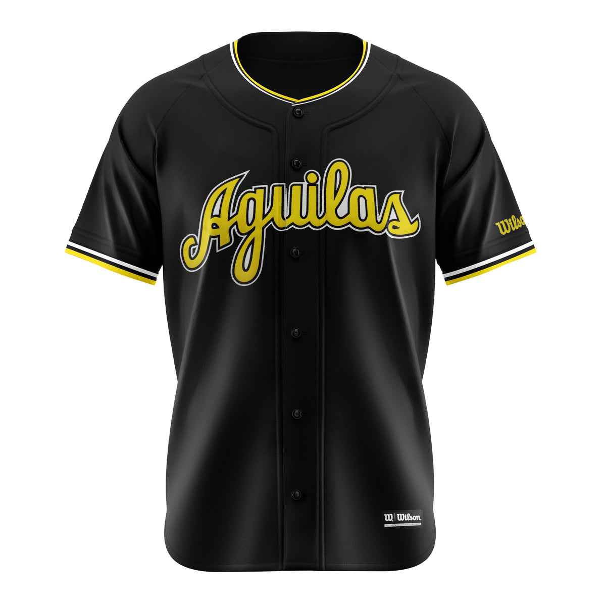 Aguilas Cibaeñas Jersey | Wilson Yellow Button-Up – Dominican Baseball product image 2, provided for visual reference and