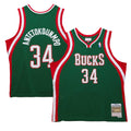 Milwaukee Bucks Giannis Antetokounmpo Mitchell & Ness Hunter Green 2013/14 Hardwood Classics Swingman Jersey for Men product
