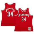 Milwaukee Bucks Giannis Antetokounmpo Mitchell & Ness Red 2014/15 Hardwood Classics Swingman Jersey for Men product image 1,