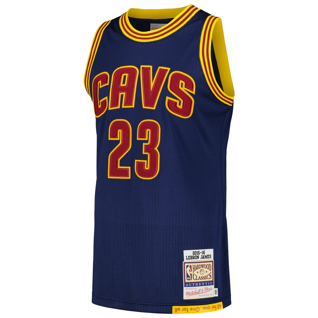 Cleveland Cavaliers LeBron James Mitchell & Ness Navy 2015/16 Hardwood Classics Authentic Jersey for Men product image 3,