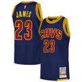 Cleveland Cavaliers LeBron James Mitchell & Ness Navy 2015/16 Hardwood Classics Authentic Jersey for Men product image 1,