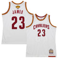 Cleveland Cavaliers LeBron James Mitchell & Ness White 2015/16 Hardwood Classics Authentic Jersey for Men product image 1,