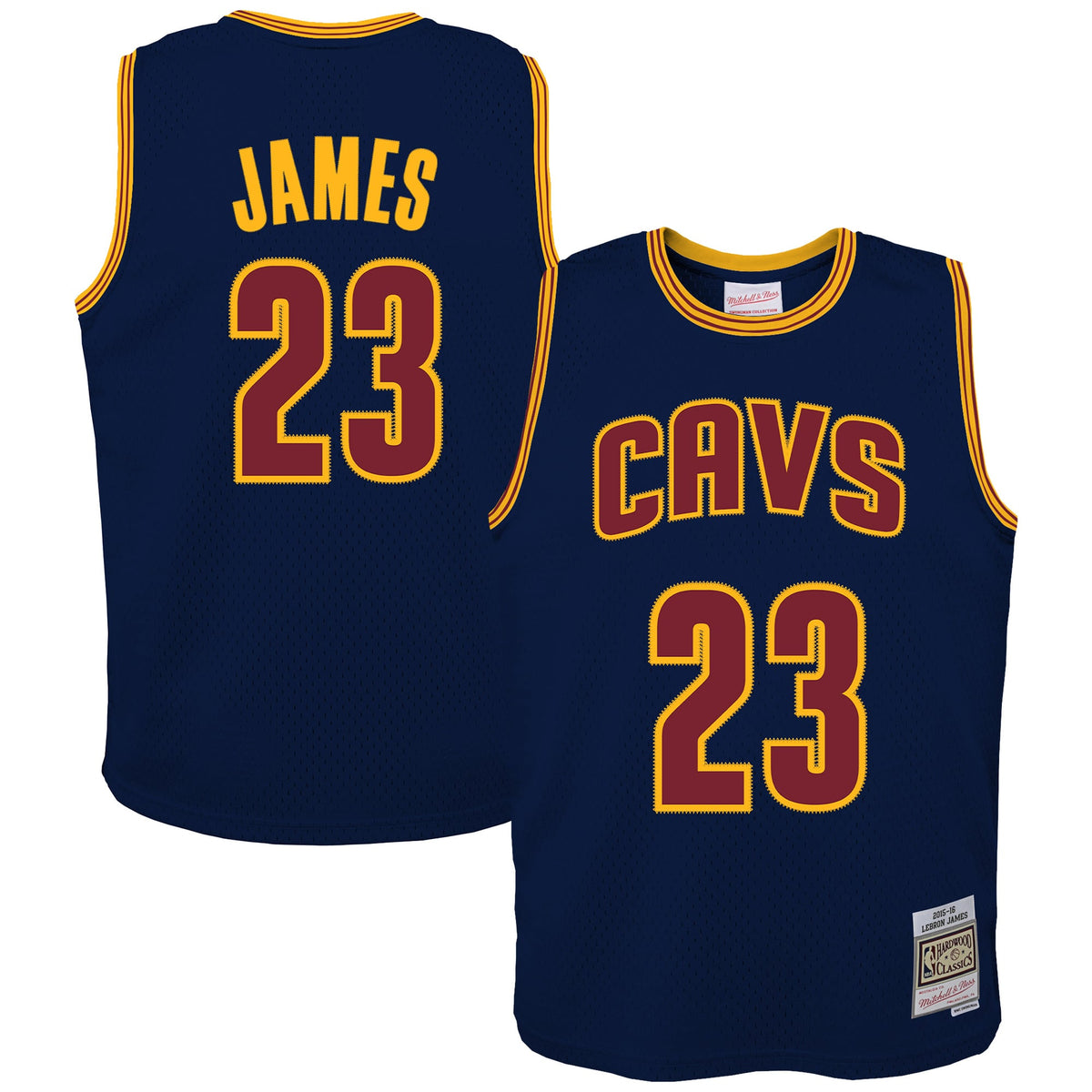 Youth Cleveland Cavaliers LeBron James Mitchell & Ness Navy 2015/16 Hardwood Classics Swingman Jersey product image 2,