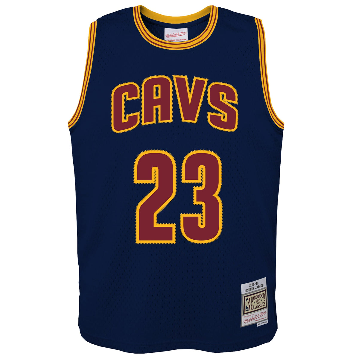 Youth Cleveland Cavaliers LeBron James Mitchell & Ness Navy 2015/16 Hardwood Classics Swingman Jersey product image 3,