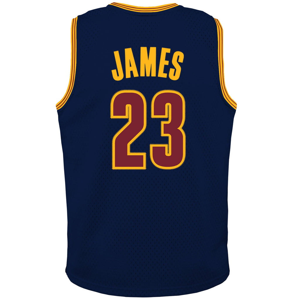 Youth Cleveland Cavaliers LeBron James Mitchell & Ness Navy 2015/16 Hardwood Classics Swingman Jersey product image 4,