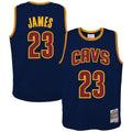 Youth Cleveland Cavaliers LeBron James Mitchell & Ness Navy 2015/16 Hardwood Classics Swingman Jersey product image 1,