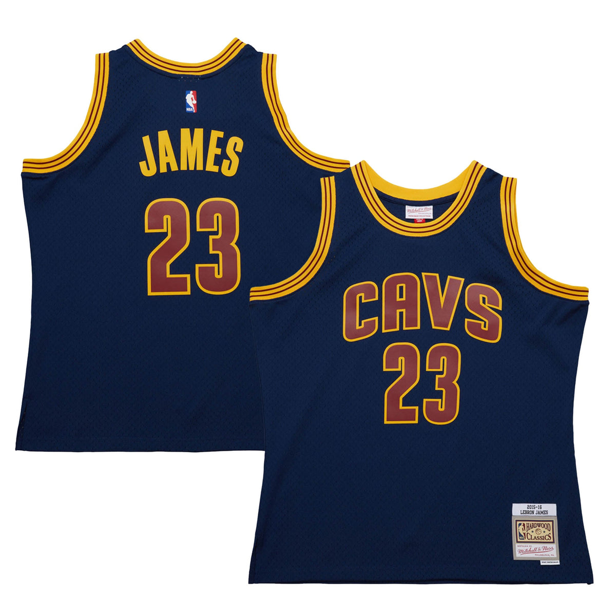 Cleveland Cavaliers LeBron James Mitchell & Ness Navy 2015/16 Hardwood Classics Swingman Jersey for Men product image 2,