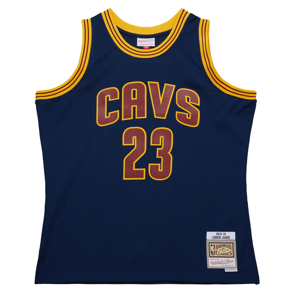 Cleveland Cavaliers LeBron James Mitchell & Ness Navy 2015/16 Hardwood Classics Swingman Jersey for Men product image 3,