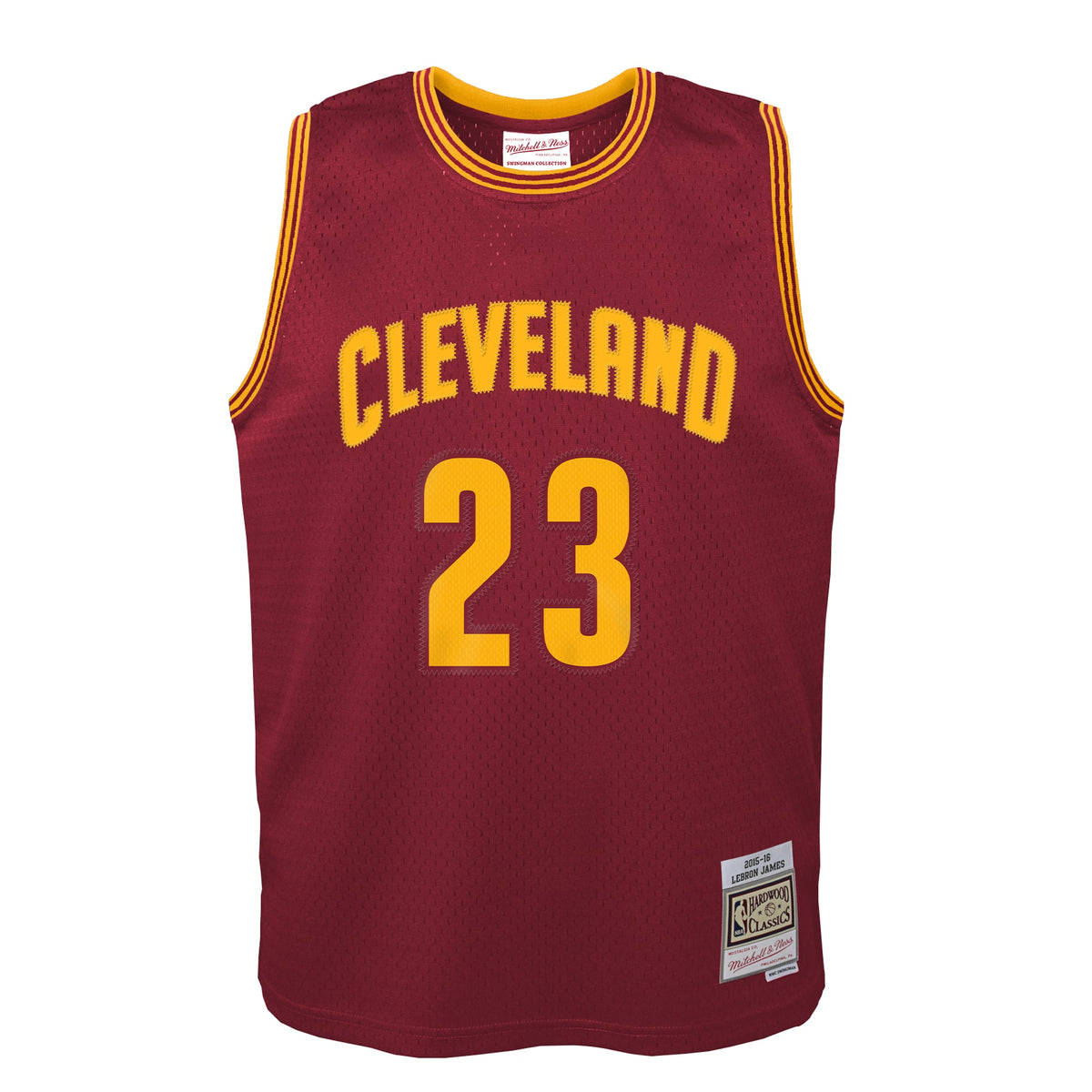 Youth Cleveland Cavaliers LeBron James Mitchell & Ness Wine 2015/16 Hardwood Classics Swingman Jersey product image 3,