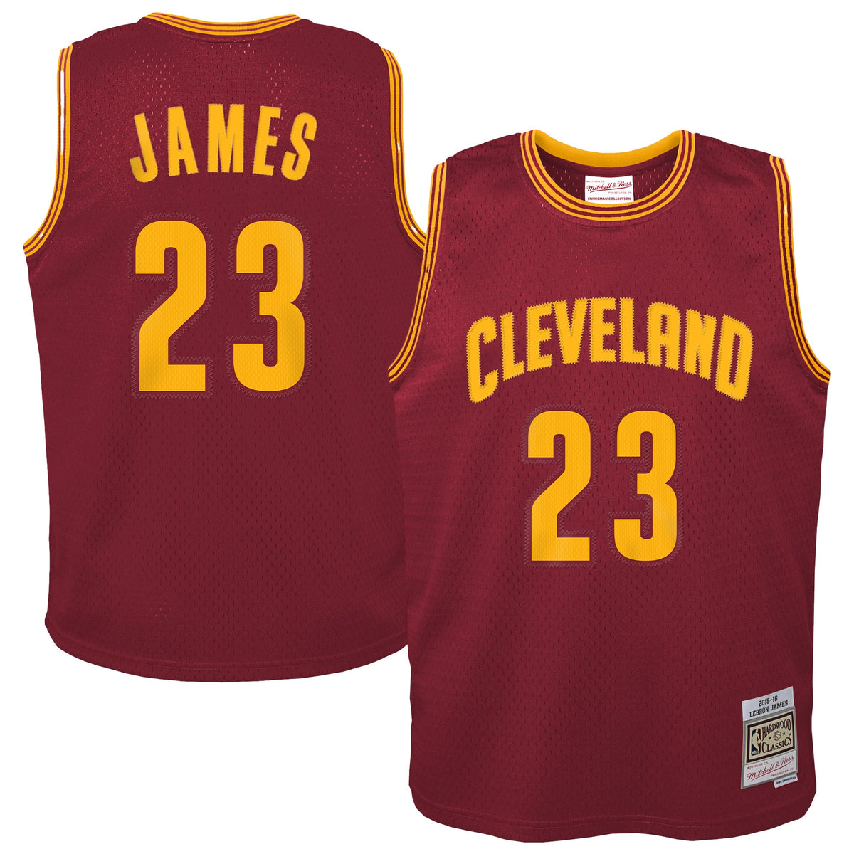 Youth Cleveland Cavaliers LeBron James Mitchell & Ness Wine 2015/16 Hardwood Classics Swingman Jersey product image 1,