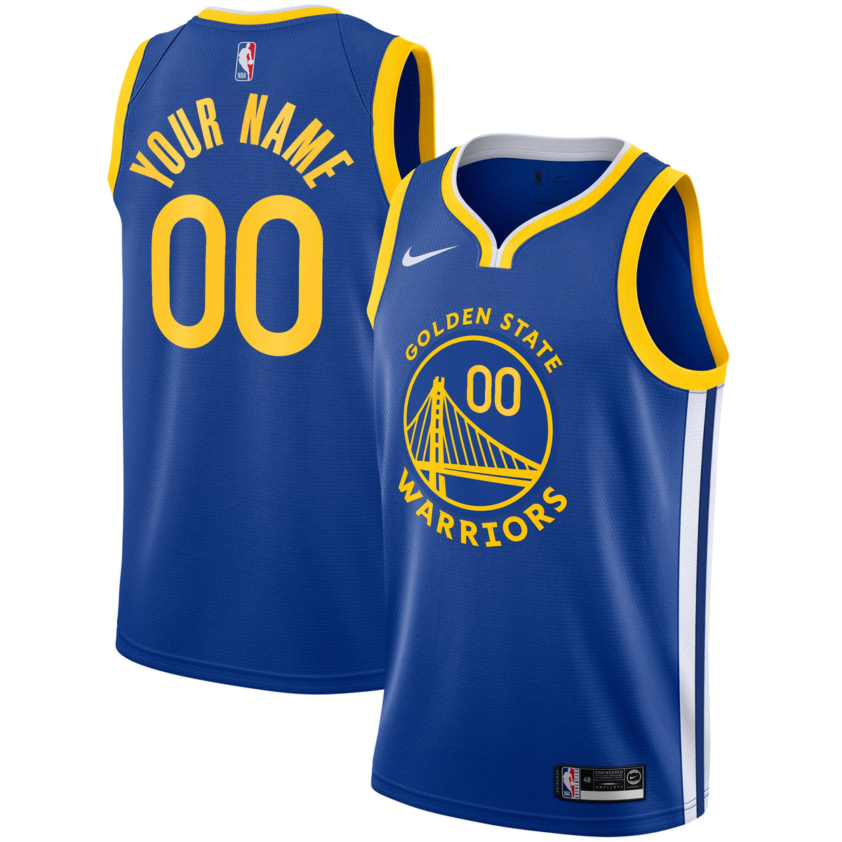 Unisex Golden State Warriors Nike Royal 2019/20 Custom Swingman Jersey - Icon product image 1, provided for visual reference