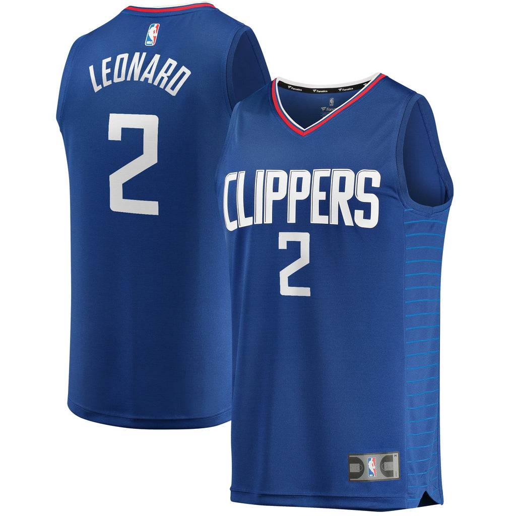 Youth LA Clippers Kawhi Leonard Fanatics Blue 2019/20 Fast Break Replica Jersey - Icon Edition product image 1, provided for