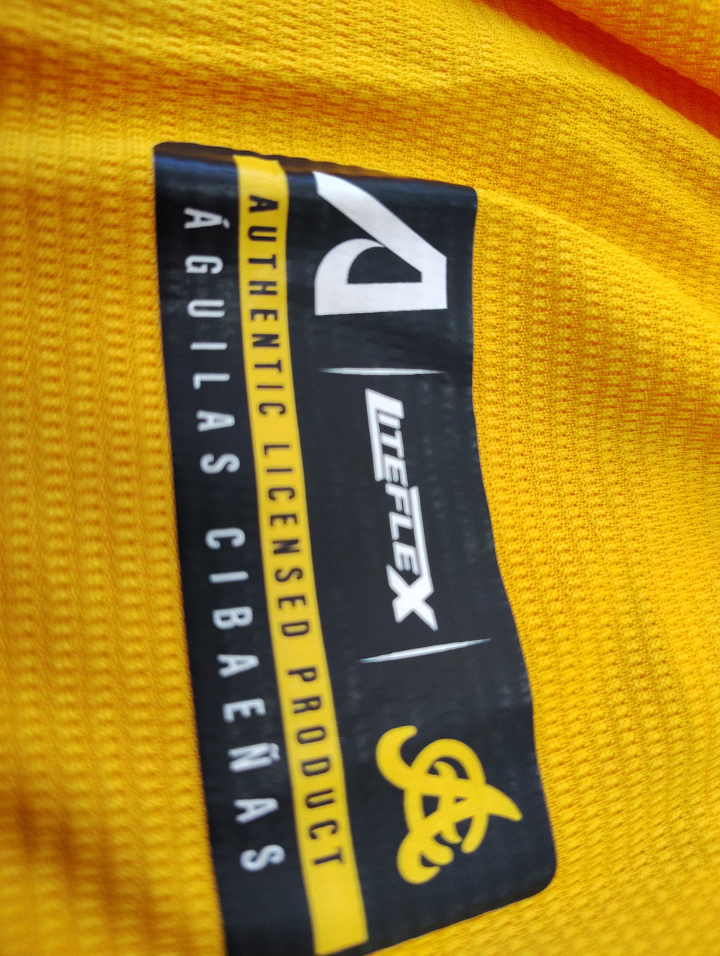 2023 Official Titanes del Caribe Aguilas Jersey - Yellow product image 3, provided for visual reference and product detail