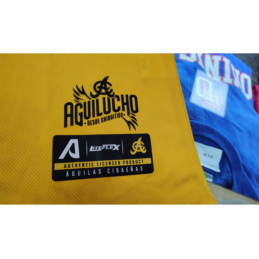 2024-2025 OFFICIAL Aguilas Cibaeñas Full Button Jersey - Gold/Patern product image 3, provided for visual reference and