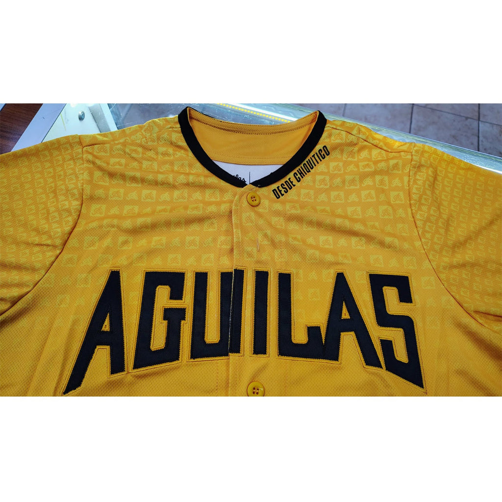 2024-2025 OFFICIAL Aguilas Cibaeñas Full Button Jersey - Gold/Patern product image 4, provided for visual reference and